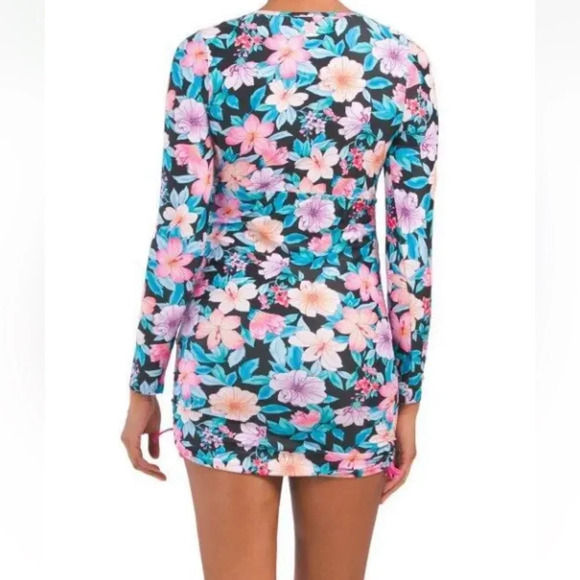 Pipeline Makani Rash Guard Dress Tropical Floral Print New With Tags S UPF 50+ - Picture 2 of 10